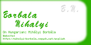 borbala mihalyi business card